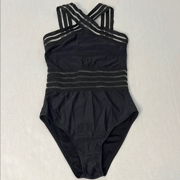 AAVA BLACK ONE PIECE SWIMSUIT X-SMALL - Picture 1 of 12